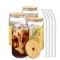 Wholesale 12 OZ / 16 OZ High Borosilicate Glass Can Cup with Straw and Bamboo Lid straw cup