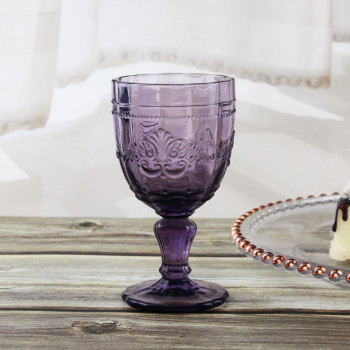 2024 Personalized Embossed Wedding machine pressed vintage wedding colored purple Cocktail Glasses