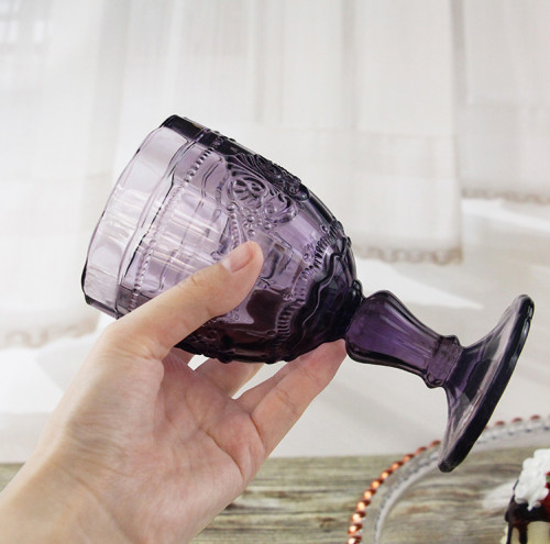 2024 Personalized Embossed Wedding machine pressed vintage wedding colored purple Cocktail Glasses