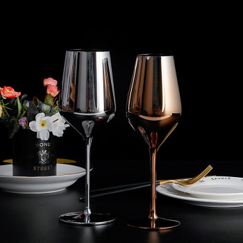 2024 Custom Rose Gold Copper Gold Plated Cocktail Wine Glasses Goblet Champagne Cocktail Glasses