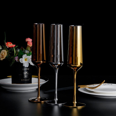 2024 Custom Rose Gold Copper Gold Plated Cocktail Wine Glasses Goblet Champagne Cocktail Glasses