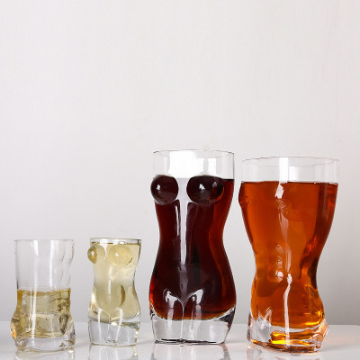 2024 hot Factory Price Clear female body shape beer glass woman boobs glass beer mugs beer glasses