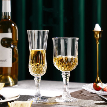 Ins Style Custom drinking water glasses unique italian diamond shape Champagne Cocktail Glasses