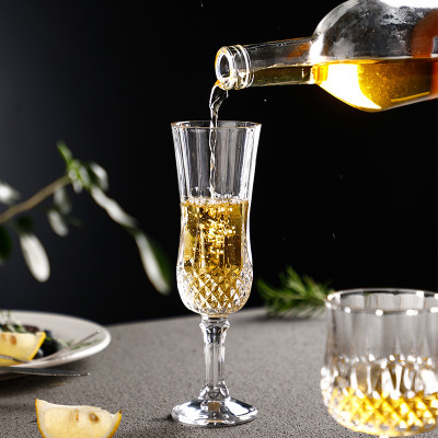 Ins Style Custom drinking water glasses unique italian diamond shape Champagne Cocktail Glasses