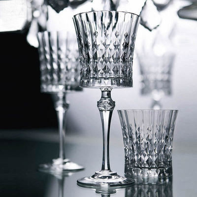 White Drinking Glasses Water Cup Embossed Diamond frglass Platebeauti-f13 Machine Cocktail Glasses