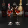2024 manufactory new bar use rose petal shaped glass goblets rose wine glass cocktail glasses set