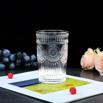 Machine-Made Sun Flower Goblets Wine Glasses Amazon Top Seller Glassware for Home Cocktail Glasses