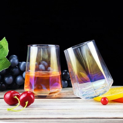 2024 New Design Luster Stemless Glass Cup Octagonal Whisky Glass Custom Whiskey Glasses with OEM