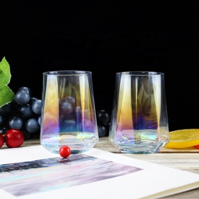 2024 New Design Luster Stemless Glass Cup Octagonal Whisky Glass Custom Whiskey Glasses with OEM