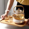 1L Borosilicate Glass Heat-resistant Kettle Flower Tea Set Bamboo Handle Teaware Glass Tea Set
