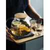 2024 New type 1000/1600 ML High Borosilicate Glass Teapot Set, Heat Resistant Clear Glass Tea Set