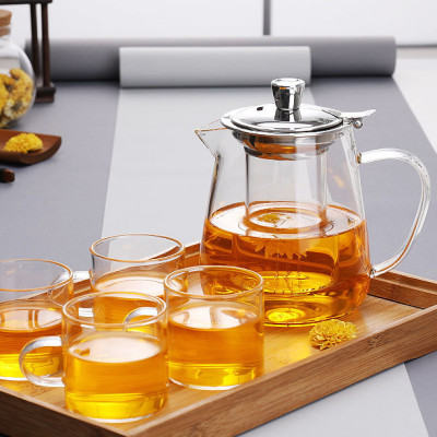 Custom Top Sellers 40oz Tea Kettle And Tea Pot Maker Glass Teapot Removable Loose Glass Tea Set