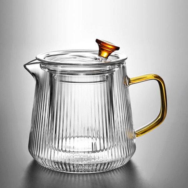 Manufactory heat resistant  glass teapot infuser tea pot glass with infuser clear Glass Tea Set