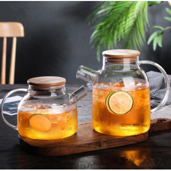 2024 Manufactory glass teapot cheap juice water kettles thickened heat resistant glass tea pots