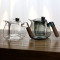 Wholesales hot selling 600ml Hexagonal high borosilicate glass flower glass teapot wooden handle