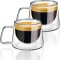Wholesale factory OEM Heat resistant drinkware for coffee tea mug double wall glass coffee mugs