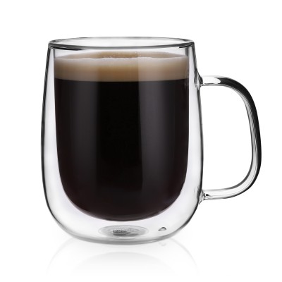 Factory wholesale CnGlass  glass coffee mug high quality handmade double wall glass coffee mugs