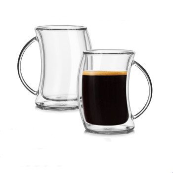 200ml double Wall glass cup borosilicate glass mug Creative Coffee Cup with glass coffee mugs