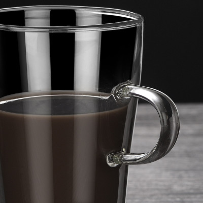 400ml  450ml Clear Double Wall glass cup borosilicate glass coffee mug Creative glass coffee mugs