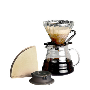 Manufactory OEM beginner coffee maker set coffee kit pot dripper paper filter glass coffee maker