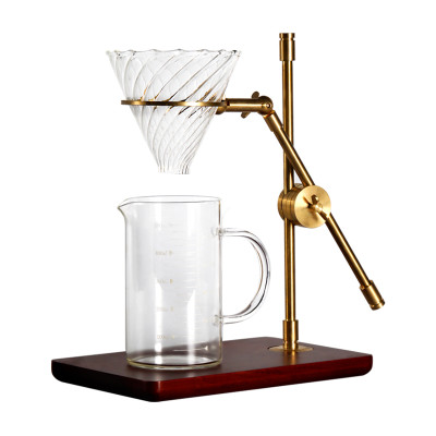 2024 New popular design adjustable glass coffee brewer with stand coffee kit glass coffee maker
