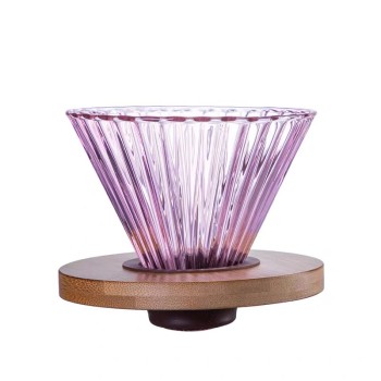 2024 new style OEM suppplier coffee tools colored glass reusable coffee filter glass coffee maker