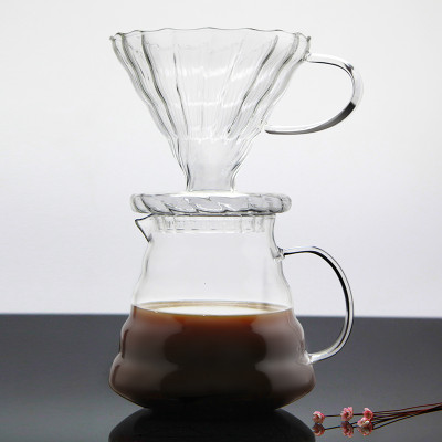 2024 Manufactory High borosilicate coffee pot glass reusable drip coffee filter glass coffee maker