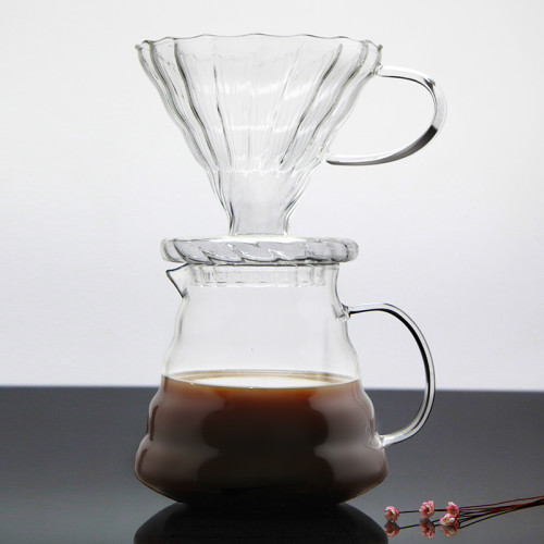 2024 Manufactory High borosilicate coffee pot glass reusable drip coffee filter glass coffee maker