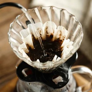 New design popular heat resistant glass coffee filter with plastic holder glass coffee maker