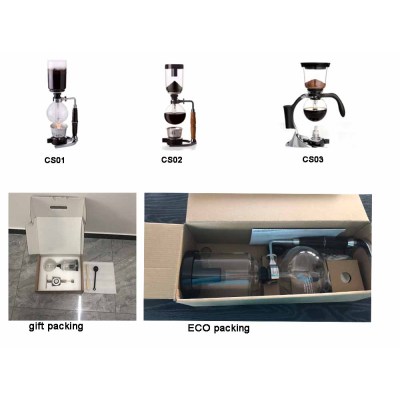 Japanese Style Tea Siphon pot vacuum coffee maker glass type coffee glass coffee maker for bar