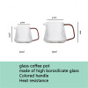 2024 new product glass coffee server with colored handle Coffee Pot Class with OEM coffee press