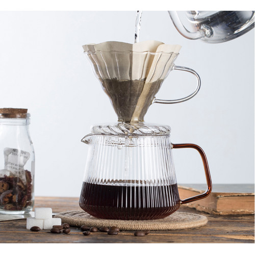 2024 new product glass coffee server with colored handle Coffee Pot Class with OEM coffee press