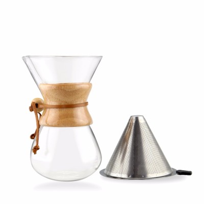 Modern coffee and tea pot pour over coffee pot high borosilicate coffee pot glass coffee maker