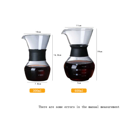 Best supplier Borosilicate glass coffee maker pot pour over coffee kettle dripper coffee dripper