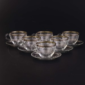 Wholesale manufactured turkish coffee set with handle sultani glass tea cups with hot selling type