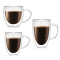 High Quality 250ml 350ml 450ml High borosilicate Heat insulated Double wall glass coffee mugs