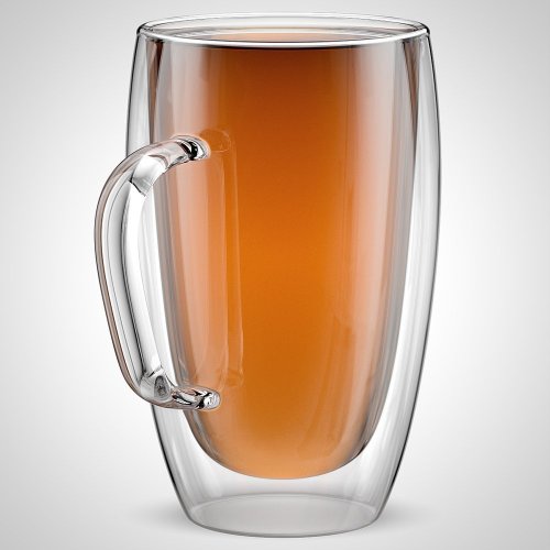 High Quality 250ml 350ml 450ml High borosilicate Heat insulated Double wall glass coffee mugs