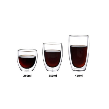 High Quality 250ml 350ml 450ml Double layer glass High borosilicate glass glass coffee mugs cup