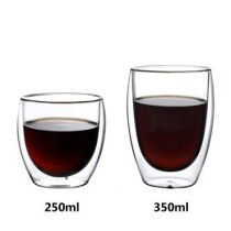 High Quality 250ml 350ml 450ml Double layer glass High borosilicate glass glass coffee mugs cup