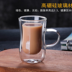 Manufactory 2024 hot selling glass coffee mugs Creative 80ml milk coffee double glass OEM pattern