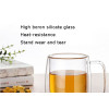 Factory outlet 250ml Double glass simple coffee cup with handle glass with OEM glass tea cups