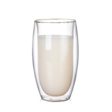 wholesale 150ml 260ml simple double glass high borosilicate glass heat insulation milk glass