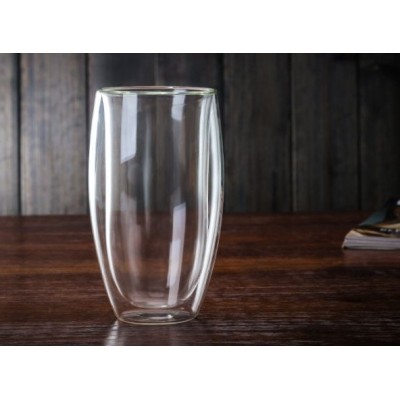 wholesale 150ml 260ml simple double glass high borosilicate glass heat insulation milk glass