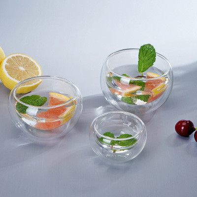High quality high temperature resistant transparent double glass coffee cup Juice Glass Set