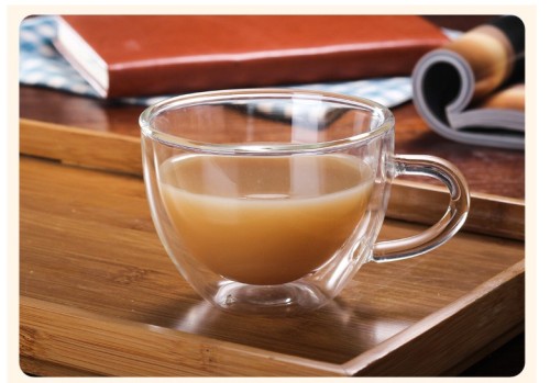 Hot type 150ml double glass high borosilicate glass coffee mug handle High temperature resistance