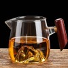 Wholesale Chinese Kungfu Clear Borosilicate Snow Mountain glass teapot With Wooden Handle