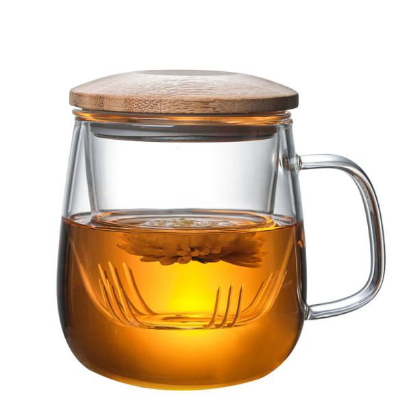 Manufactory 2024 hot selling Customized logo borosilicate  clear mug glass tea cups glass inserter