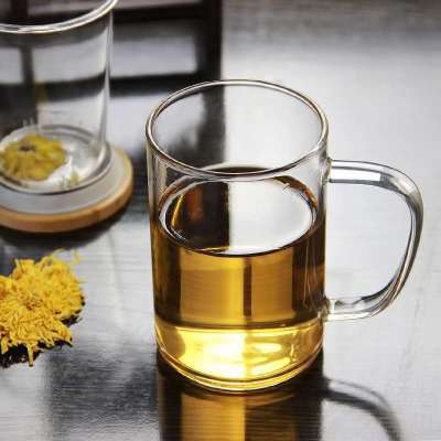 Wholesale factory supplier 400Ml Clear Handmade Borosilicate Clear Glass Cup With glass tea cups