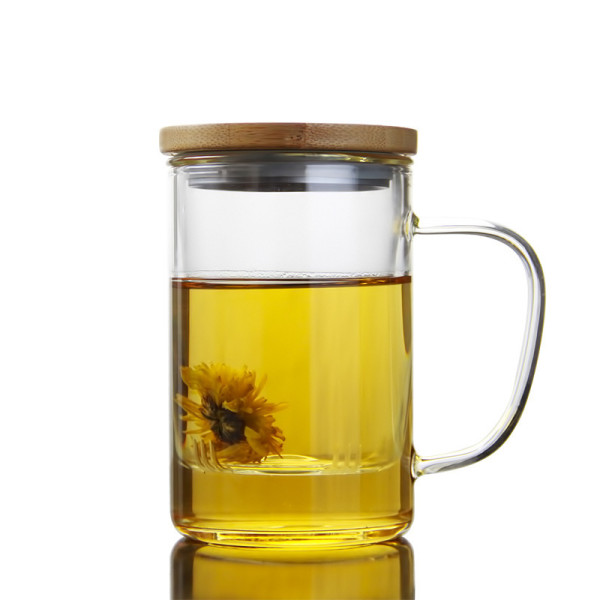 Wholesale factory supplier 400Ml Clear Handmade Borosilicate Clear Glass Cup With glass tea cups