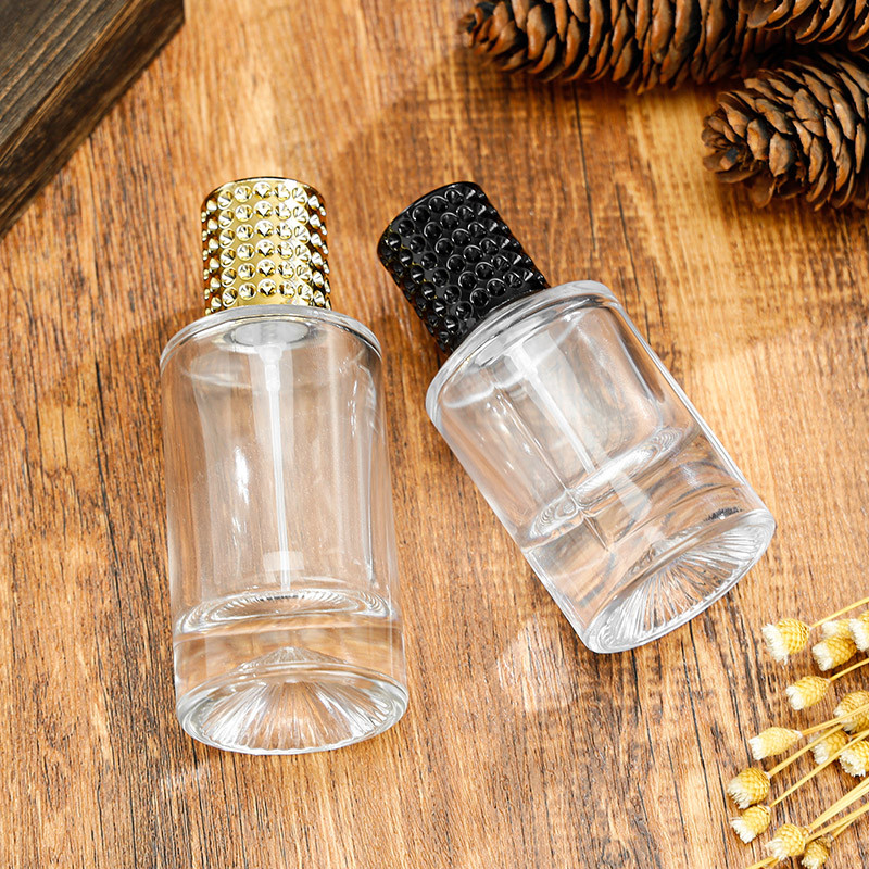 Wholesale Customization 30ml 50ml Clear Cylinder Shape Glass Luxury Bottle Perfume Bottle Packaging